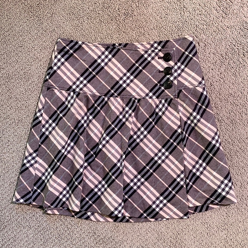 Authentic Burberry Blue Label Japan plaid pleated wrap mini skirt 38 or size 4